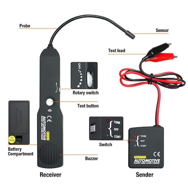 em 415 Pro Auto Circuit Tester 7 in. Flexible Probe DC 6-42-Volt Wire Break Locator Detector Tool